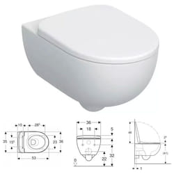 Set vaso sospeso Geberit Selnova Premium, vaso a cacciata, fissaggio nascosto, Rimfree, con sedile del vaso 501.991.00.1