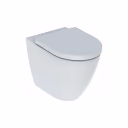 Geberit serie iCon Vaso a pavimento a cacciata, a filo parete BTW, fissaggio nascosto, Rimfree, in Vetrochina, compreso di se ...