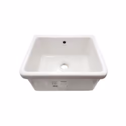Lavatoio Geberit Publica 500.894.00.1, in gres porcellanato, colore bianco lucido, 40 cm lunghezza, 50 cm larghezza, 26 cm al ...