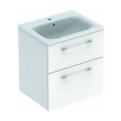 Geberit - Selnova Square - Mobile sottolavabo 64x59x48 cm, con lavabo, 2 cassetti, bianco lucido 501.236.00.1