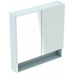 Geberit Selnova Square - Armadietto a specchio 85x59x18 cm, 2 ante, bianco lucido 501.264.00.1