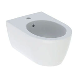 Geberit - icon bidet sospeso, con foro rubinetteria e troppopieno, con fissaggio nascosto, colore bianco finitura lucido 501.898.00.1