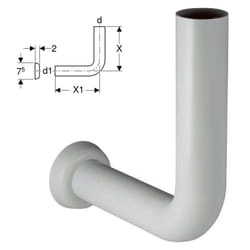 Geberit curva di risciacquo 90° ad alta posizione con rosone 119.610.11.1