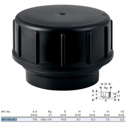 Tappo Chiusura Maschio Pe-Hd Completo Ø110 - 367.750.16.1 - Geberit