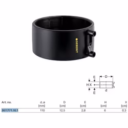 Manicotto termoelettrico PE-HD ø110 mm a saldare Campi di applicazione Per l'evacuazione delle acque reflue nere e bianche Pe ...