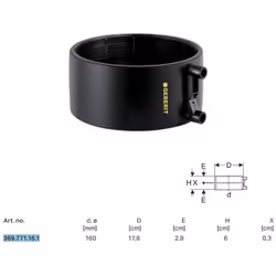 Manicotto termoelettrico PE-HD ø160 mm a saldare Campi di applicazione Per l'evacuazione delle acque reflue nere e bianche Pe ...