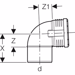 Geberit 390.724.14.1 raccordo per tubo di ventilazione, scarico e spurgo