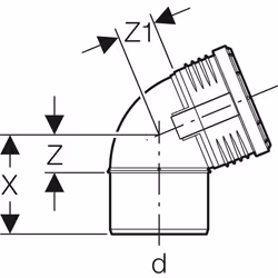 Geberit 390.623.14.1 raccordo per tubo di ventilazione, scarico e spurgo