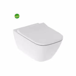 Vaso wc sospeso in ceramica bianca serie smyle square con sedile e con sistema rimfree Geberit