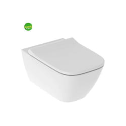 Vaso wc sospeso in ceramica bianca serie smyle square con sedile e con sistema rimfree Geberit