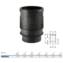 Silent Db20 Manicotto Dilatazione Pe-S2 Ø110 a Saldare - 310.012.14.1 - Geberit
