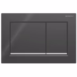 Placca di Comando Geberit Omega20 Square (ex Omega30) , Placca e Tasti Nero, Anelli Cromato Lucido, codice 115.080.KM.1 Le pl ...