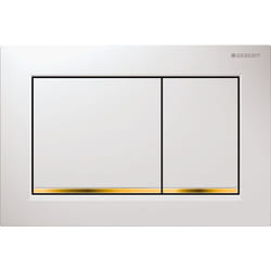 Placca di comando Geberit Omega 30 per risciacquo a due quantità Bianco dorato 115.080.KK.1 Bianco