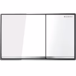 Placca di Comando Geberit Omega60 Vetro Bianco a Doppio Tasto Filo Parete | 115.081.SI.1 La Placca di Comando Geberit Omega 6 ...