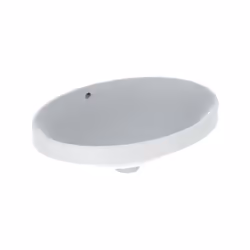 Lavabo da incasso Geberit VariForm senza foro per rubinetto con troppopieno ovale 550x400mm lato inferiore smaltato