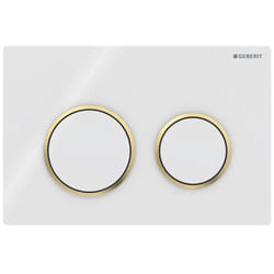 Placca di comando Geberit Omega 20 per risciacquo a due quantità Bianco dorato 115.085.KK.1 Bianco Oro