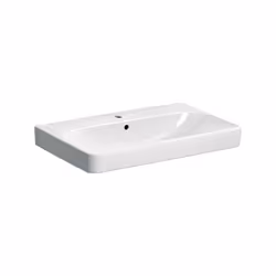 Lavabo Geberit Smyle 75x48cm Foro per rubinetto al centro Trabocco visibile può essere installato sotto il lavabo Combinabile ...