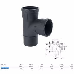 Braga curvata 87,5° Geberit Silent-Pro ø110x90 mm Campi di applicazione Per condotte di scarico all'interno degli edifici Per ...