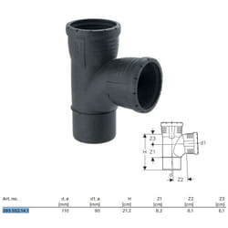 Braga curvata 87,5° Silent-Pro ø110x90 mm 393.552.14.1