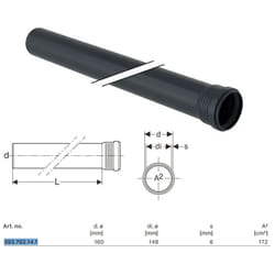 Tubo Geberit Silent-Pro con 1 bicchiere ø160 L.500 mm 393.702.14.1