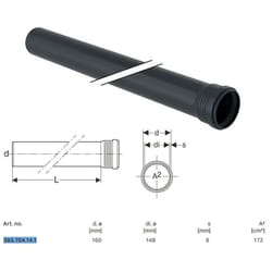 Tubo Geberit Silent-Pro con 1 bicchiere ø160 L.1000 mm 393.704.14.1