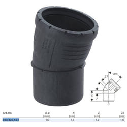 Curva 15° Geberit Silent-Pro ø90 mm 393.420.14.1
