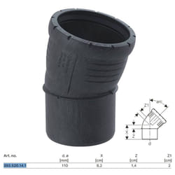 Curva 15° Geberit Silent-Pro ø110 mm 393.520.14.1