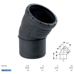 Curva 30° Silent-Pro ø75 393.321.14.1