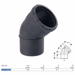 Silent-Pro Curva 30° ø110mm PP a innesto Campi di applicazione Per condotte di scarico all'interno degli edifici Per edifici ...