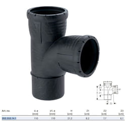 Braga curvata 87,5° Silent-Pro ø110 393.555.14.1