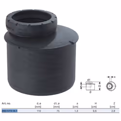 Riduzione Geberit Silent-Pro eccentrica ø110x75 mm Campi di applicazione Per condotte di scarico all'interno degli edifici Pe ...