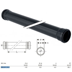 Silent-Pro tubo con 2 bicchieri ø110 x L.1000 mm 393.511.14.1