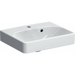Smyle Square - Lavabo 45x36 cm, con troppopieno, foro per miscelatore, bianco 500.222.01.1 - Geberit