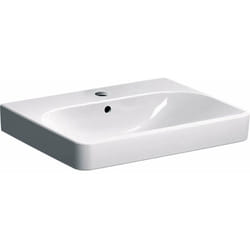 Geberit - Smyle Square - Lavabo 60x48 cm, con troppopieno, foro per miscelatore, bianco 500.229.01.1