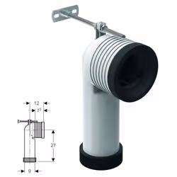 Geberit set di allacciamento per wc a pavimento, 12 cm lunghezza, 27 cm altezza, 9 cm diametro Campo di applicazione: Per il ...