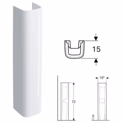 Colonna lavabo Geberit Selnova 500.342.01.1, in vetrochina, colore bianco, 15 cm lunghezza, 16.5 cm larghezza, 72 cm altezza.