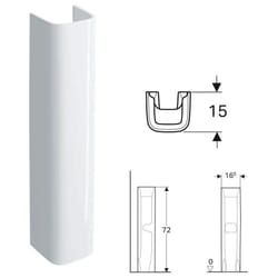Geberit SELNOVA SQUARE colonna per lavabo, colore bianco finitura lucido 500.342.01.1