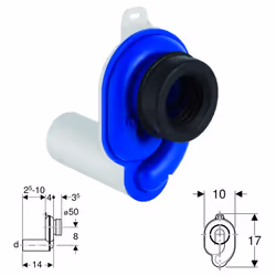 Sifone per orinatoio Geberit, in sintetico, colore bianco, 14 cm lunghezza, 10 cm larghezza, 17 cm altezza. Dotazione: Morset ...