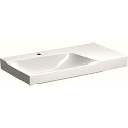 Geberit - Xeno 2 - Lavabo 90x48 cm, foro per miscelatore, senza troppopieno, con ripiano a destra, con KeraTect, bianco 500.533.01.1