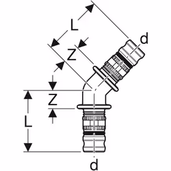 Geberit 623.245.00.5 raccordo per tubo di ventilazione, scarico e spurgo