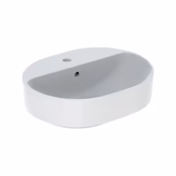 Geberit VariForm Lavabo da appoggio Geberit VariForm con foro per rubinetto con troppopieno ellittica 500x400mm incl. materia ...