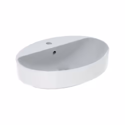 Geberit VariForm Lavabo da appoggio Geberit VariForm con foro per rubinetto con troppopieno ellittica 600x450mm incl. materia ...