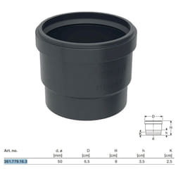 Manicotto ad innesto Geberit pe con guarnizione a labbro ø50 mm 361.779.16.3