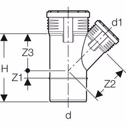 Geberit 390.433.14.1 raccordo per tubo di ventilazione, scarico e spurgo