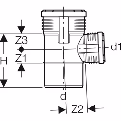 Geberit 390.449.14.1 raccordo per tubo di ventilazione, scarico e spurgo