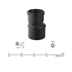 Silent pp Riduzione eccentrica gtr ø90x50 mm 390.472.14.1