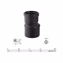 Silent PP Riduzione eccentrica GTR ø110x50 mm Silent-pp Tubi e raccordi a tre strati resistenti alle alte e basse temperature ...