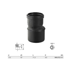 Silent pp Riduzione eccentrica gtr ø110x50 mm 390.572.14.1