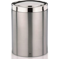 Kela - 21382, Cestino con coperchio basculante, 7 l, Acciaio inox, Ari', Argento opaco