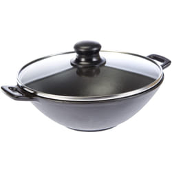 Kela - 77747, Padella Coperchio, Griglia, Bastoncini, Ghisa, Diametro di 24 cm, Adatta ai Piani a induzione, Wok-Set Mini